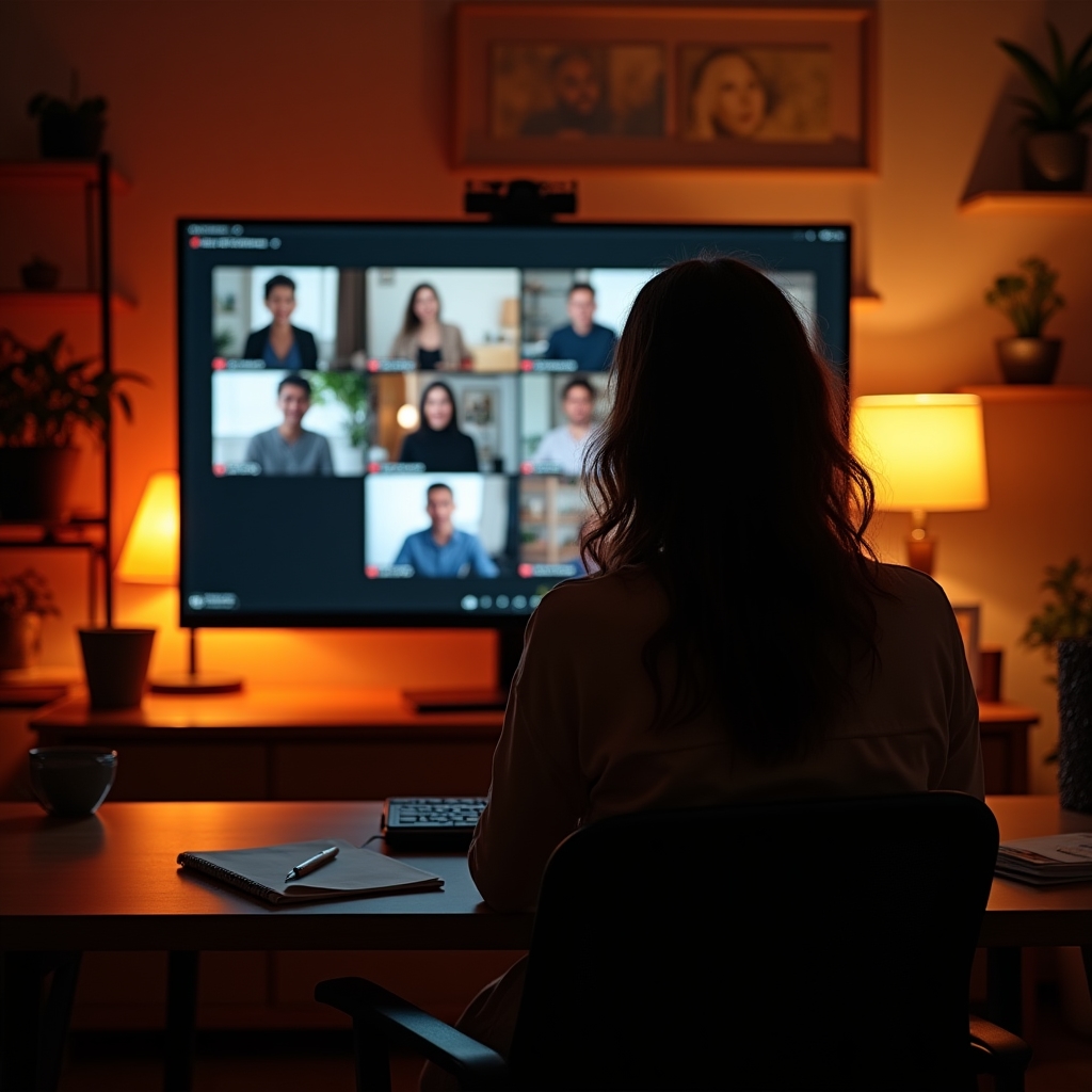 Sesión de webinar en directo mostrada en pantalla con participantes conectados